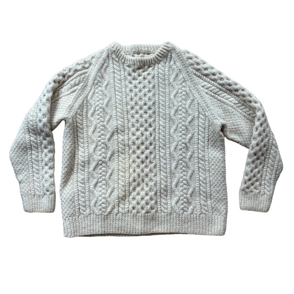 Vintage Fisherman Core Cream Cable Knit Sweater